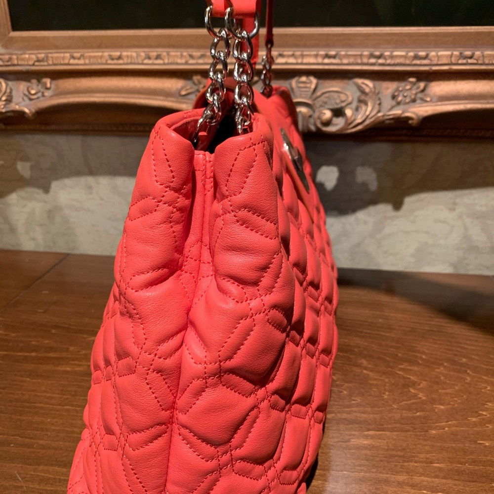Kate Spade Quilted Aston Court Coral Leather&Chain - Picture 5 of 15